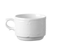 HENDI Taza de capuchino, 250ml, con bordes reforzados, ø87mm, porcelana blanca