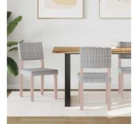 HengCaDa Juego de 2 sillas de comedor de mimbre Kubu y madera lavadas con respaldo, acolchado ergonómico, ideal para cocina, salón y comedor