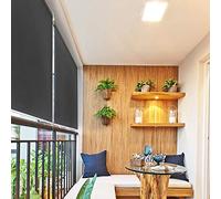 HENGMEI 140x240cm Estor Toldo protección contra el Viento Vertical Persiana Enrollable para balcón, Exterior, Antracita