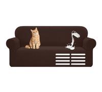 Hengrongshen Fundas Sofá Ajustables, 1/2/3/4 Plazas Fundas Sofa Elasticas, Resistente Al Agua y Antiarrugas, Sofa Cover en Forma de L, U, Universal (3 Plazas, 180-230 cm, Marrón Oscuro)