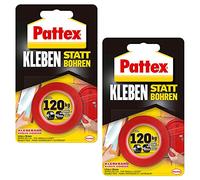Henkel Cinta adhesiva Pattex en lugar de taladrar, doble cara extra fuerte, para trabajos montaje el interior y exterior, fijación la pared sin setr con 2 unidades