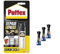 Henkel Pattex Powerknete Repair Express 1 x 48 g de masilla adhesiva para pegar y reparar y 3 x 1 g de superglue Pattex Ultra Gel, adhesivo de resina epoxi, se puede pintar y lijar