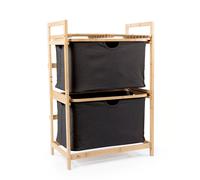 Estantería de bambú Hennez, color gris oscuro. Estantería, armario, mueble para el baño, almacenamiento