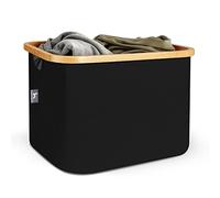 HENNEZ Cesta Almacenaje Plegable para Estantería Kallax 40L - Cesta Ropa Sucia de Bambu Negro - Cesto Ropa Sucia - Cajas Almacenaje Ropa para Múltiusos - Organizador Juguetes - Caja Organizadora