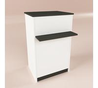 Henor Mostrador EGA Ruedas. 62 x 50/65 x 102 cm. 4 Ruedas con Giro y Freno MAX. 135kg. Ideal Oficina. Comercio. Clínica. Blanco con Grafito.