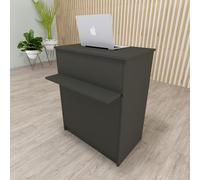 Henor Mostrador EGA Ruedas. 82 x 50/65 x 102 cm. 4 Ruedas con Giro y Freno MAX. 135kg. Ideal Oficina. Comercio. Clínica. Grafito.