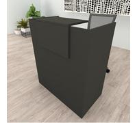 Henor Mostrador Oja. 80 x 50 x 107 cm. con Mesa Interior. Ideal para Recepción Atención Oficina Comercio Negocio Local Comercial. Grafito.