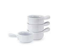 Henten Home Juego de Tazón de Sopa, Tazones de Consomé de Cerámica, Cuencos para Cereales Porcelana Apto para Microondas y Lavavajillas - 4 x 400ml