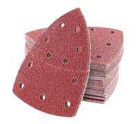 Henxing Lijas para Lijadora, 60 Hojas Papel de Lija Triangular 105x152 mm Lija Madera, 40/60/80/120/180/240 por Grano x10 para Lijadora Delta y Multilijadora - 11 Agujeros
