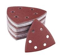 Henxing Lijas para Lijadora, 60 Hojas Papel de Lija Triangular 90x90x90 mm Lija Madera, 40/60/80/120/180/240 por Grano x10 para Lijadora Delta y Multilijadora - 6 Agujeros