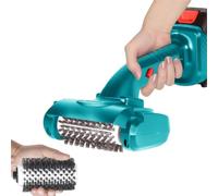 HENYEER Cepillo eléctrico para Parrilla Compatible con batería Makita de 18 V, Cepillo de Limpieza con Cabezal Giratorio de 360° de Acero Inoxidable y Cabezal de Nailon(batería no incluida)