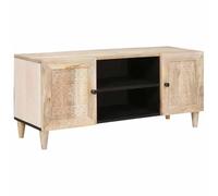 Heofavd Mueble TV suspendido blanco 105x33x46 cm madera