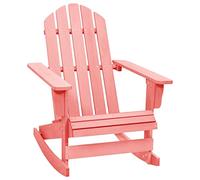 Heofavd Silla mecedora Adirondack de madera de abeto maciza, 70 x 91,5 x 92 cm, color rosa, con respaldo ergonómico, robusta y resistente a la intemperie, para jardín, terraza, balcón