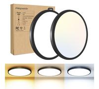hepside 2PACK Lampara Techo Regulable, 24W 2400LM RGB Regulable Plafon LED Techo con Mando a Distanci, Lamparas de Techo Dormitorio 3000K-6500K, para Salones,Cocina, Baños y más habitaciones