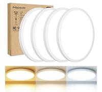 hepside 3PACK Lampara Techo Regulable, 24W 2400LM RGB Regulable Plafon LED Techo con Mando a Distanci, Lamparas de Techo Dormitorio 3000K-6500K, para Salones,Cocina, Baños y más habitaciones