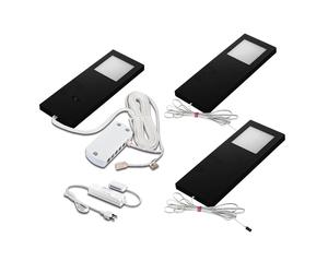 Hera Bajo mueble LED Slim-Pad F 3 ud 4.000K negro EC:EPREL:943267