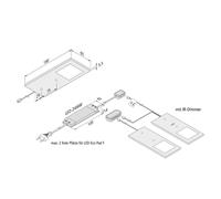 Hera LED bajo mueble Eco-Pad F set x 2 3.000K negro EC:EPREL:877817