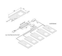 Hera LED bajo mueble Eco-Pad F set x 5 3.000K negro EC:EPREL:877817
