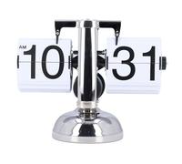 HERCHR Reloj Digital Retro abatible hacia Abajo, Reloj con Engranaje Interno Alimentado por batería con Mecanismo de Reloj mecánico de Acero Inoxidable Ajustable para decoración de (White)