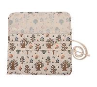 HERCHR Rollos para Envolver lápices, 38,3 * 37 * 1 cm / 15,1 * 14,6 * 0,4 Pulgadas. Estuche Enrollable para lápices, de Lona con Estampado Floral, Gran Capacidad, Ideal para Material