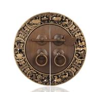 HERCHR Tirador de latón con motivos del zodiaco chino, tirador redondo | Cuerpo de metal macizo, juego de 2 tiradores, instalación de 5,5", diseño con grabados del zodiaco, herrajes incluidos