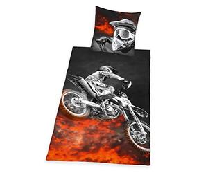 Herding 4859214050 - Juego de Cama con Estampado Motocross Microfibra 200 x 135 cm, Multicolor