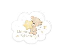 Herding Cojín con Forma contorneada con diseño de Nube y el Texto «Kleiner Schutzengel», Aprox. 33 x 29 x 5 cm, poliéster
