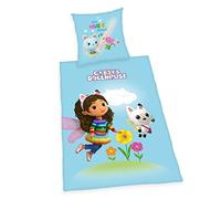 Herding Gabby's Dollhouse - Juego de Funda de edredón y Funda de Almohada (80 x 80 cm, Funda nórdica de 135 x 200 cm, Cierre de Cremallera, algodón)
