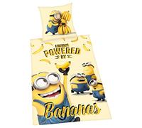 Herding Juego de Cama con diseño de Minions, Funda de Almohada de 80 x 80 cm, Funda nórdica de 135 x 200 cm, con Cremallera