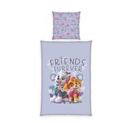 Herding Juego de Ropa de Cama de la Patrulla Canina, Funda de Almohada de 80 x 80 cm, Reversible, Funda nórdica de 135 x 200 cm, con Botones, 100% algodón