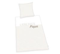 Herding Juego de Ropa de Cama, Lieblingspapa, Funda de Almohada Aprox. 80 x 80 cm, Funda nórdica Aprox. 135 x 200 cm, con Cremallera fácil, 100% algodón, Renforcé