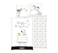 Herding Peanuts Ropa de cama lisa Rhythm of Harmony Snoopy Woodstock 100% algodón 135 x 200 cm y 80 x 80 cm