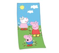 Herding Toalla de Velur con diseño de Peppa Pig, 75 x 150 cm, algodón con Acabado en Velur, Multicolor