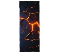Herding Young Collection Toalla de fitness con diseño de lava en 3D, 50 x 110 cm, solapa de 15 cm, parte trasera con funda para aparatos de fitness y bolsillo integrado con cremallera, poliéster