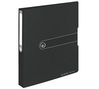 Herlitz 11205713 - Archivador (A4, PP, de 2 Anillo mecanismo de nevera de, 2,7 cm espalda, 16 mm Altura completa, opaco Negro, color negro