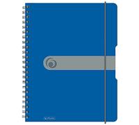 Herlitz 11293065 - Cuaderno de espiral (A4, papel sin madera, 80 hojas, 2 unidades), color azul