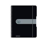 Herlitz 11293768 - cuaderno de espiral (papel sin madera, 80 hojas, A5), Negro, Paquete de 2 unidades