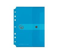 Herlitz 11293826 - Archivador de polipropileno (PP), azul, transparente, A5, formato vertical, botón de presión