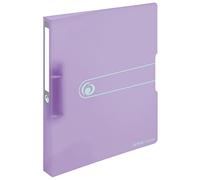 Herlitz 11409034 - Archivador (tamaño A4, 2 anillas, 25 mm, lámina de polipropileno), color morado transparente