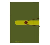 Herlitz 11411253 Fächermappe 12 sujetos Carpeta Archivadora Clasificador Documentos, Película de PP Reciclado Verde Oscuro