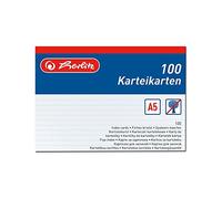 Herlitz 1150507 - Fichas (A5, 100 unidades), color blanco (blanco, cantidad: 2 paquetes)