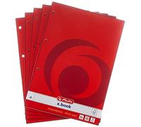 Herlitz 215434 - Lote de 5 libretas de cuadros (DIN A4, 50 hojas), varios colores