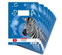 Herlitz 3321809 03 - Lote de libretas con líneas (10 unidades, A4, 16 hojas, con certificación FSC), varios colores