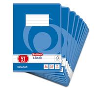 Herlitz 413617 - Lote de 10 libretas de líneas (DIN A6, 32 hojas), varios colores