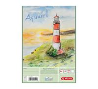 Herlitz 495457 papel de acuarela, cartulina de acuarela, A4, 150 g / qm, 20 hojas, 3 piezas