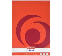 Herlitz 733436 - Lote de 5 libretas de cuadros (DIN A4, 100 hojas perforadas)