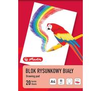 Herlitz® Bloque de Dibujo | Formato de Hoja A4 | 20 Hojas | Papel Blanco Para Dibujar, Pintura De Lápices, Dibujo De Lápiz, Recorte, Origami Plegable | Peso 80 g/m² Blanco Nieve Práctico