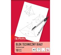 Herlitz® Bloque Técnico | Formato De Hoja A3 | 10 Hojas | Papel Blanco Para Dibujar, Pintura De Lápices, Dibujos De Lápiz, Recorte, Plegado, Dibujos Técnicos | Práctico Blanco Nieve