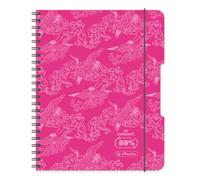 Herlitz® Brulion en espiral A5 80 Hojas a cuadros | Cuaderno escolar | Cuaderno de notas de estudio | Cuaderno de escritura para estudiantes | Aprendizaje de Caligrafía | ECO PP COLORS Rosa