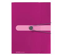Herlitz Caja de polipropileno A4 con etiqueta trasera, 1 unidad con impresión de diseño, ancho de lomo de 4 cm, color morado opaco